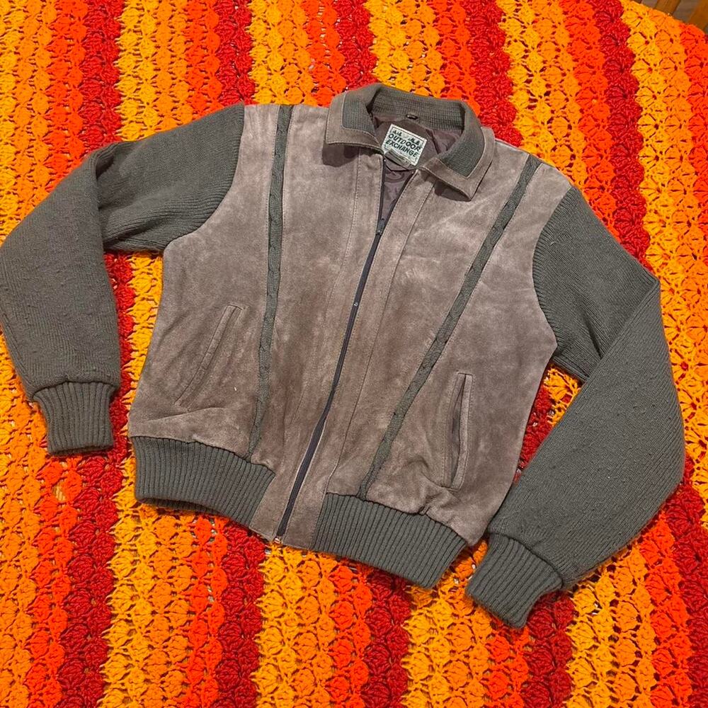 Outdoor exchange vintage gray suede